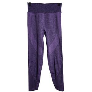 PINK Active Seamless Workout‎ Leggings Purple Heathered Knit Stretch Women's M
